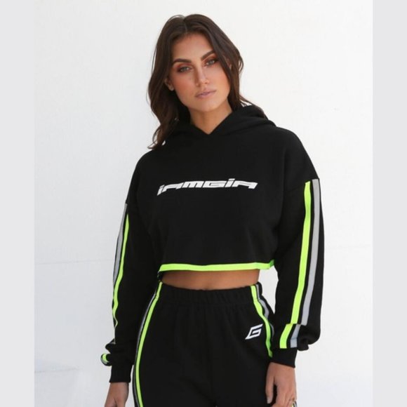 reflective cropped hoodie